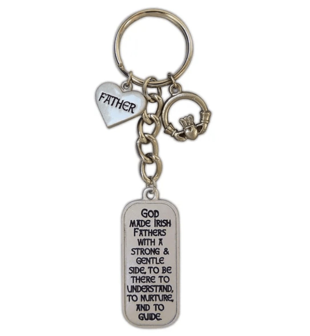 Irish Father Key Ring with Claddagh