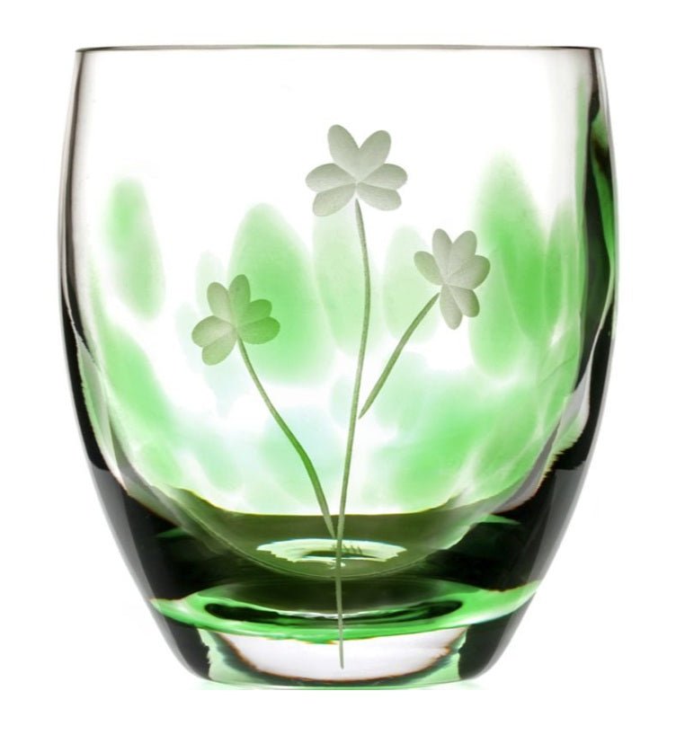 Irish Handmade Glass Company Irish Shamrock Tumbler Pair