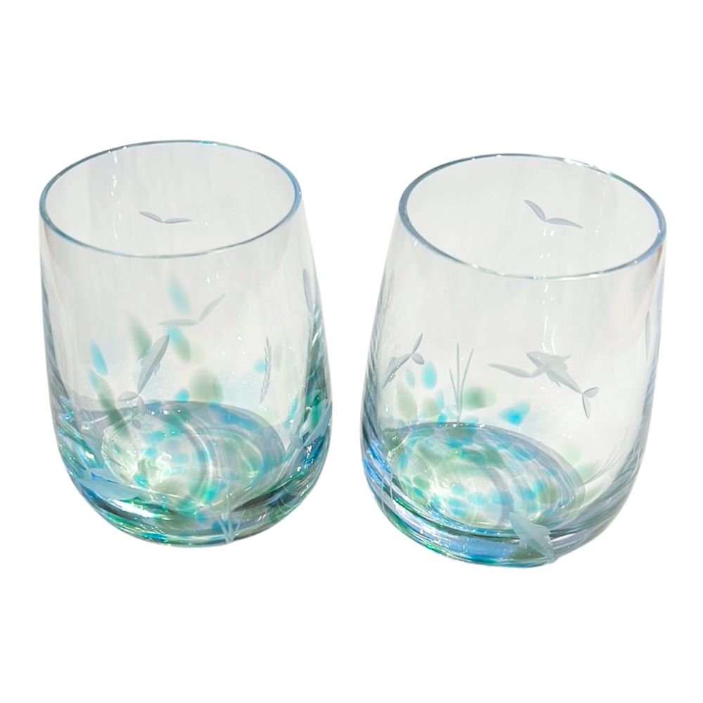 Irish Handmade Glass Company Seagrass Tumbler Pair - The Celtic Gift Store - Decor