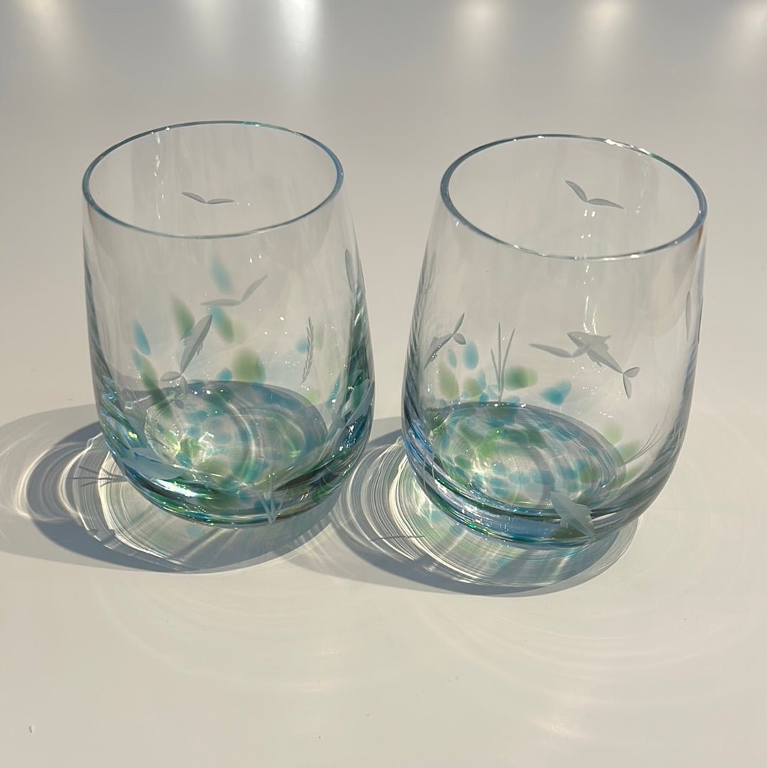 Irish Handmade Glass Company Seagrass Tumbler Pair - The Celtic Gift Store - Decor