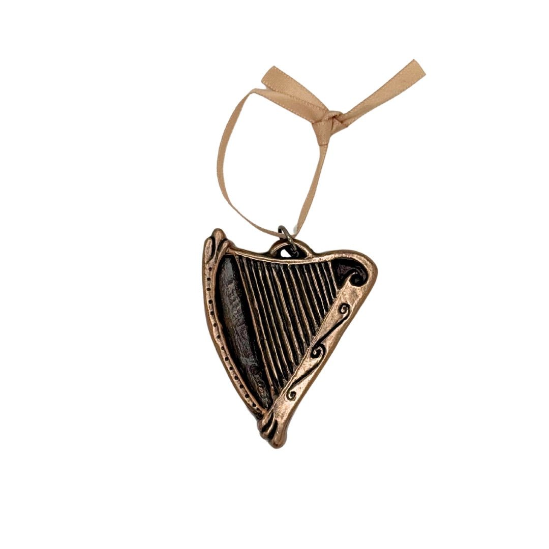 Irish Harp Bronze Hanging Ornament