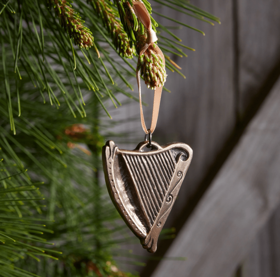 Irish Harp Bronze Hanging Ornament