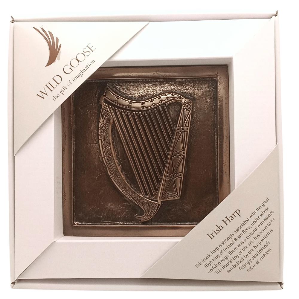 Irish Harp Bronze Wall Plaque