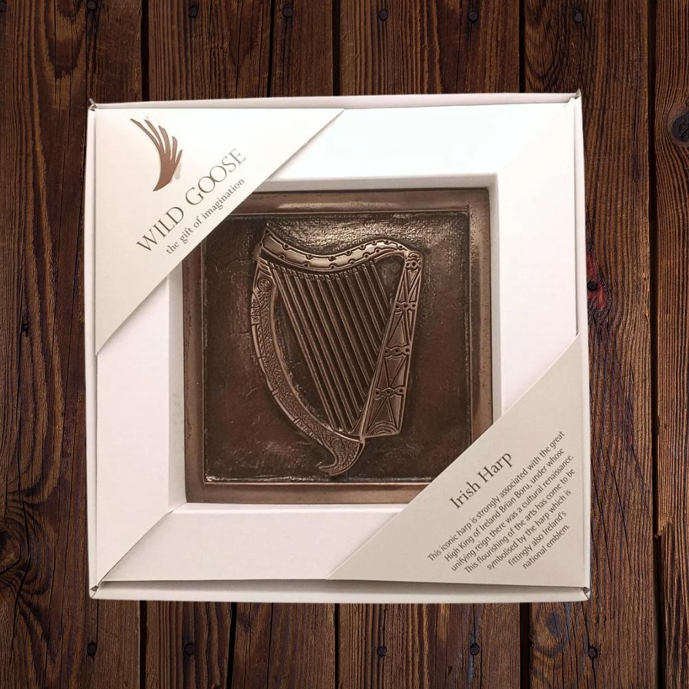Irish Harp Bronze Wall Plaque