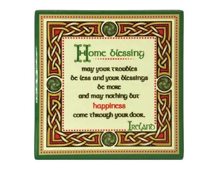 Irish Home Blessing Celtic Ceramic Coaster - The Celtic Gift Store - Tableware