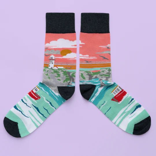Irish Landmark Socks - Lighthouse and Cliffs - The Celtic Gift Store - Socks
