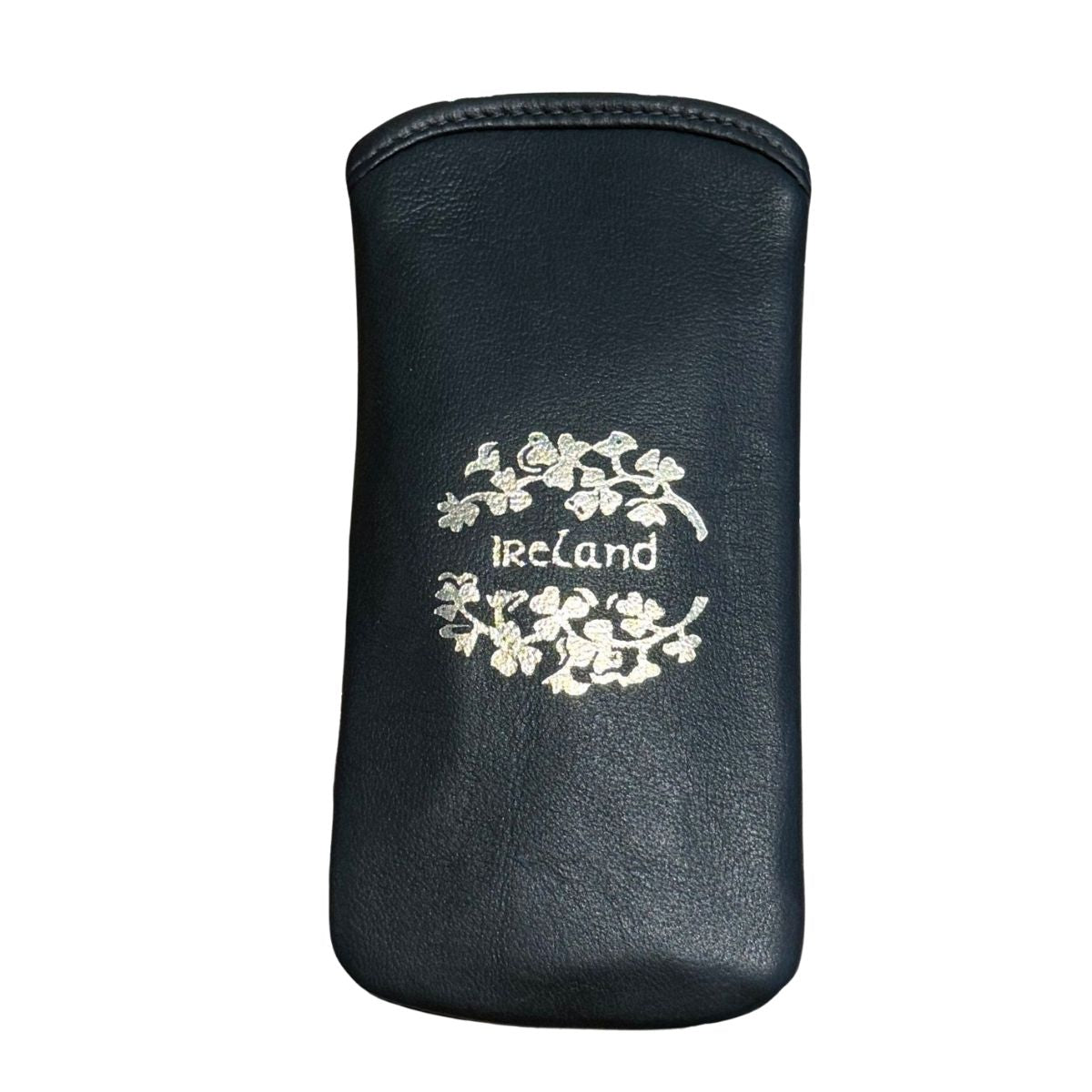 Irish Leather Gold Ireland with Shamrock Glasses Case - Slip