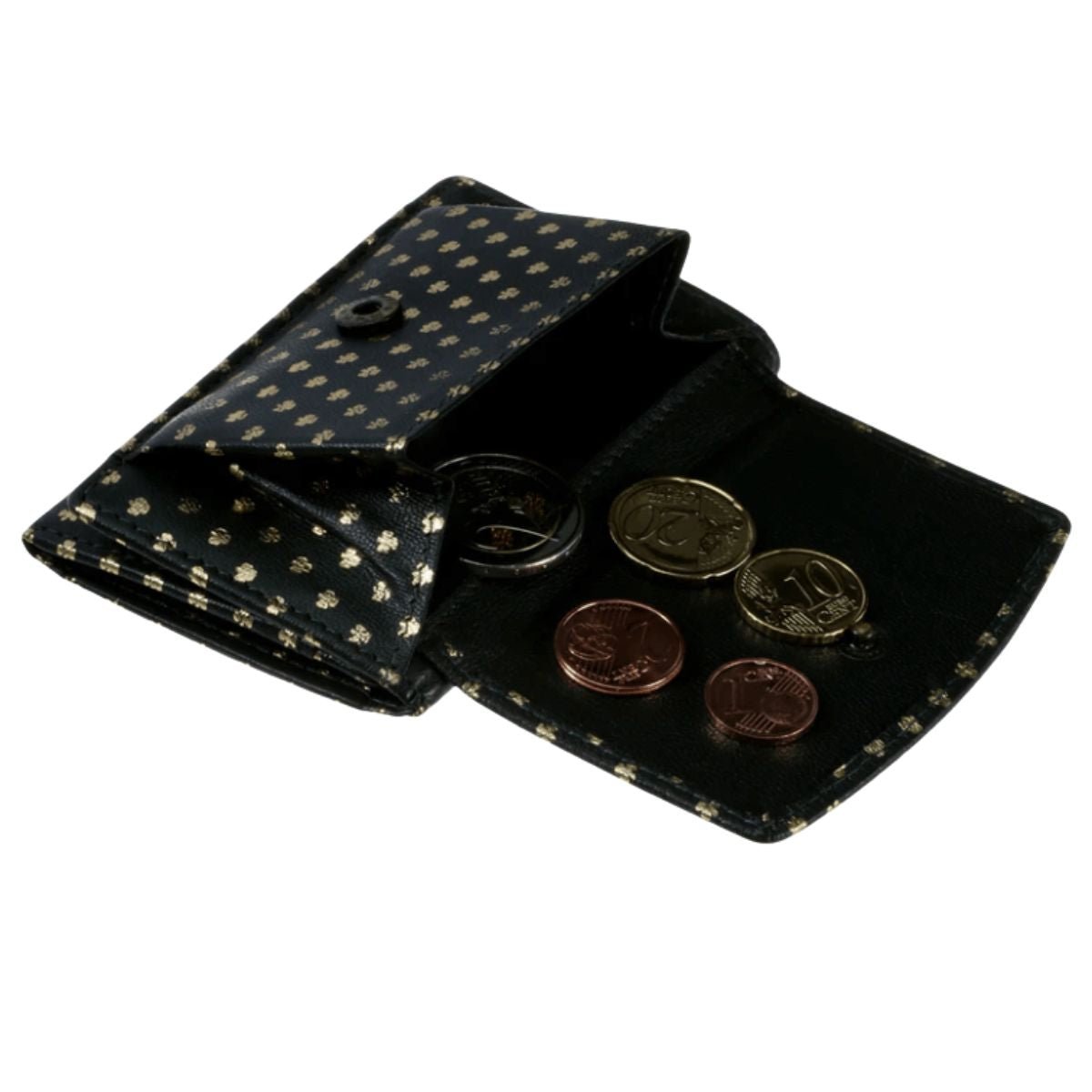 Irish Leather Gold Shamrock Tri - Fold Wallet