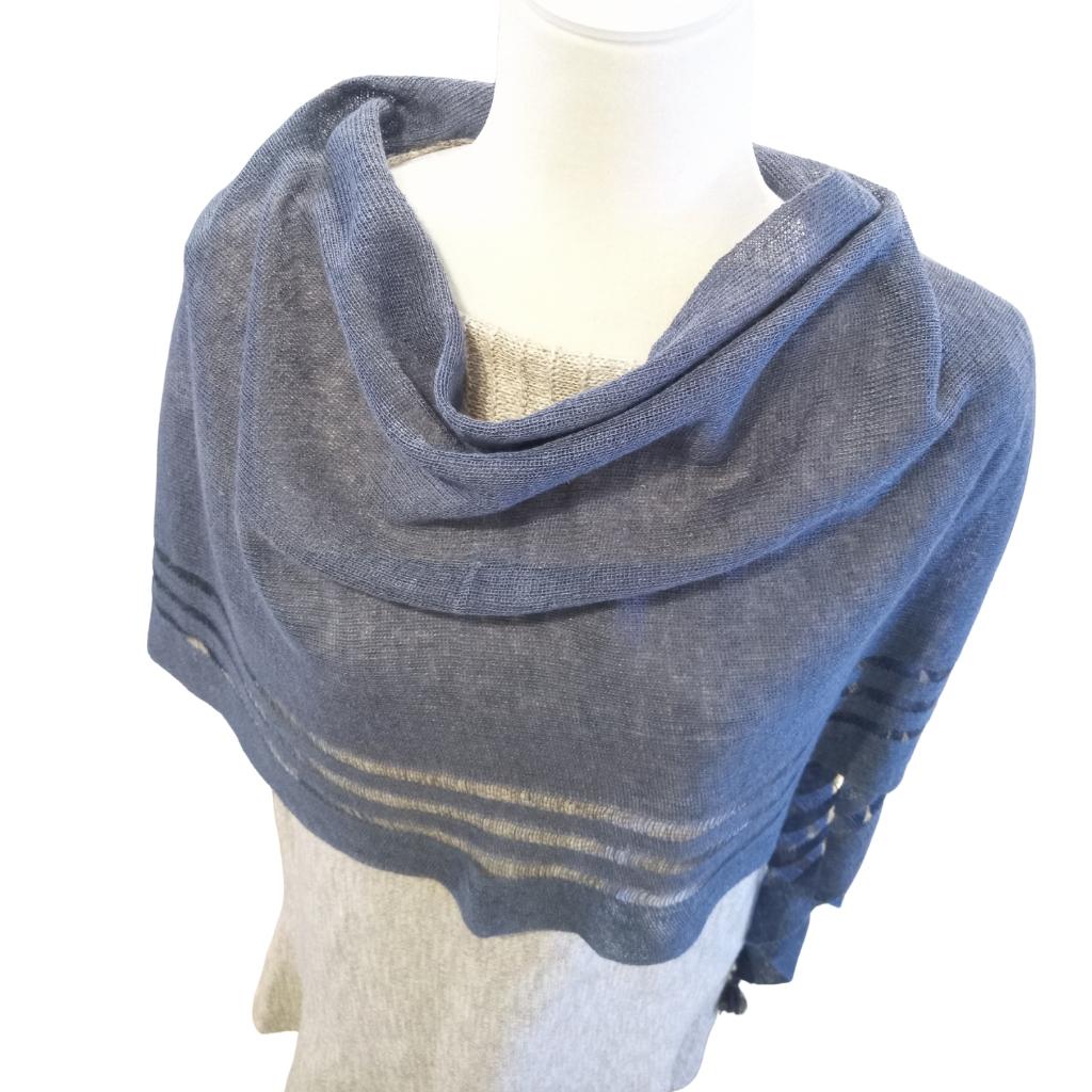 Irish Linen Poncho - Dark Grey by V&S Handmade - Apparel & Accessories