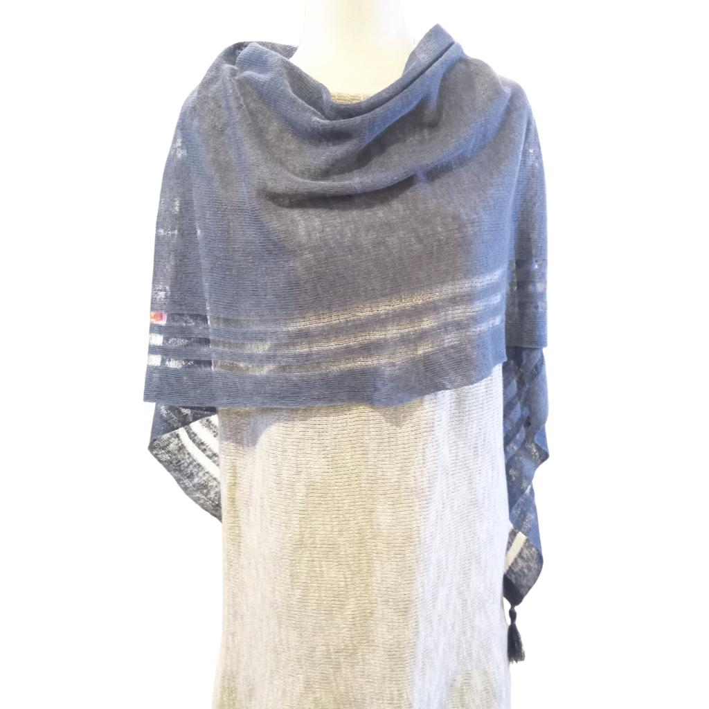 Irish Linen Poncho - Dark Grey by V&S Handmade - Apparel & Accessories