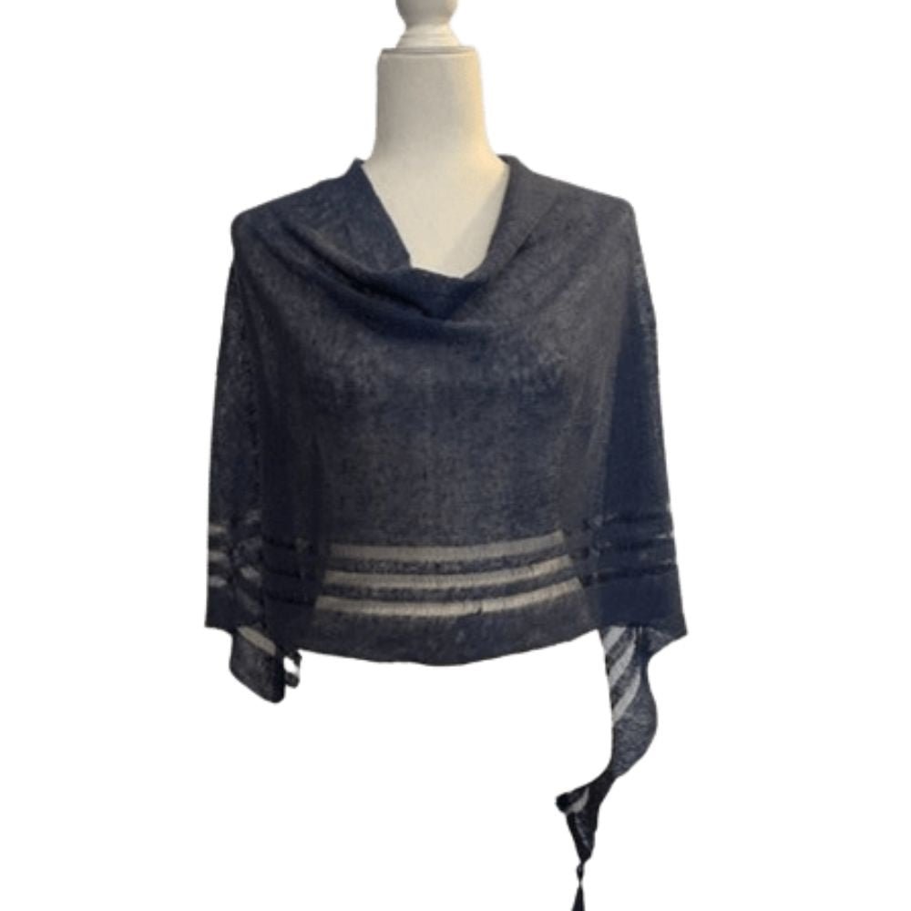 Irish Linen Poncho - Denim