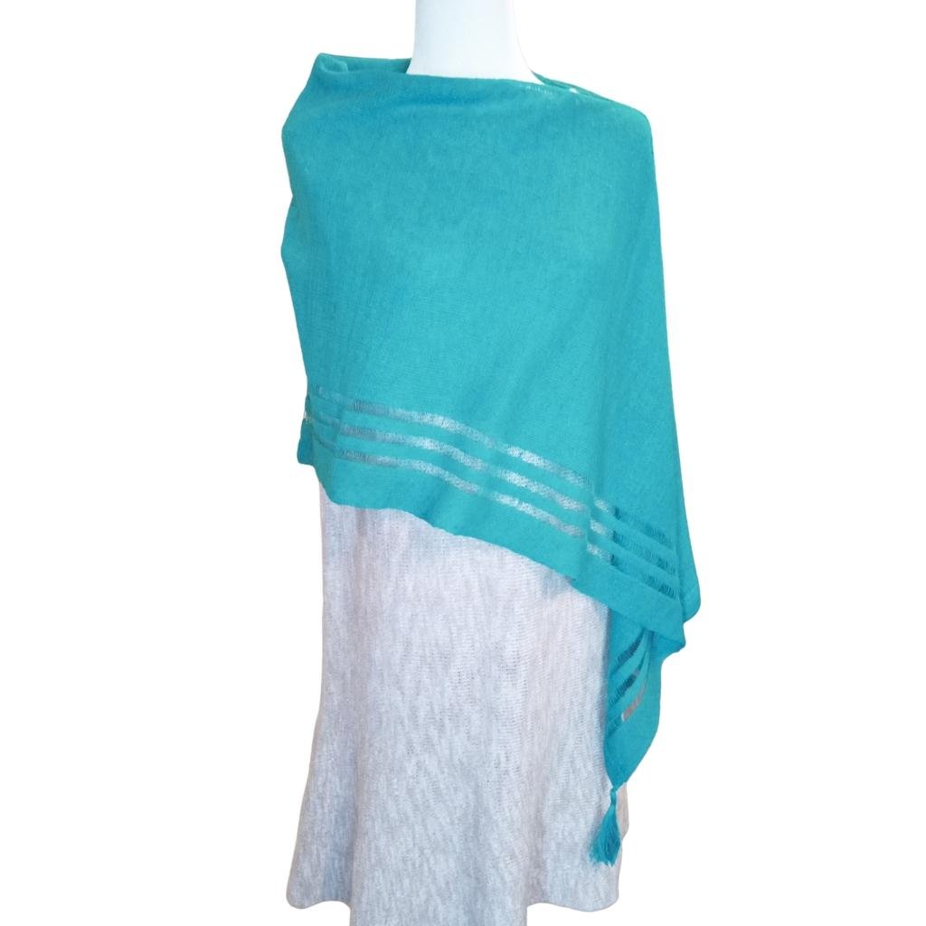 Irish Linen Poncho - Electric by V&S Handmade - Apparel & Accessories