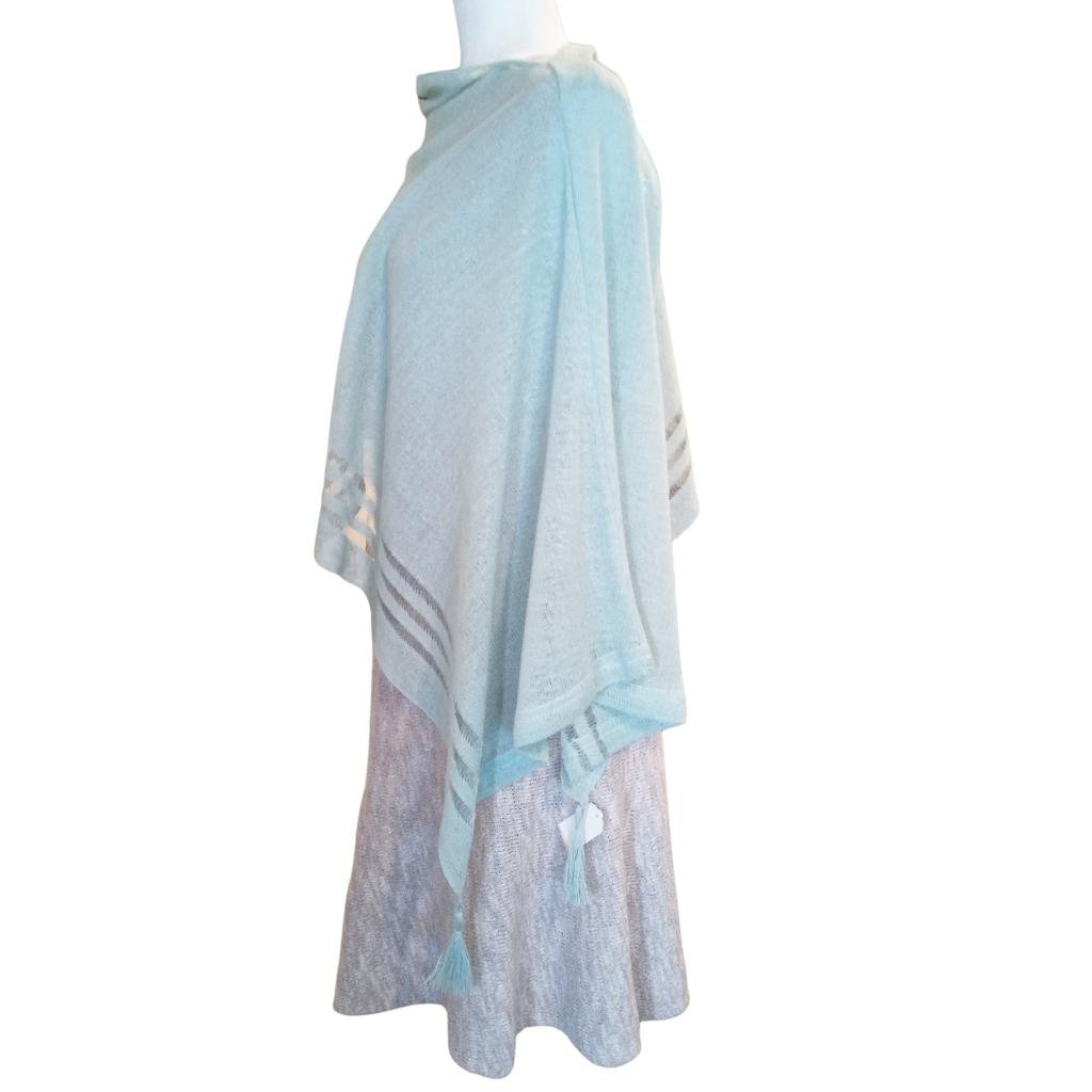 Irish Linen Poncho - Mint by V&S Handmade - Apparel & Accessories