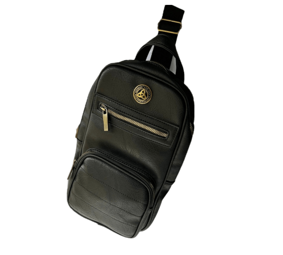 Irish Shamrock Box Pocket Sling Bag - Black - The Celtic Gift Store - Handbags