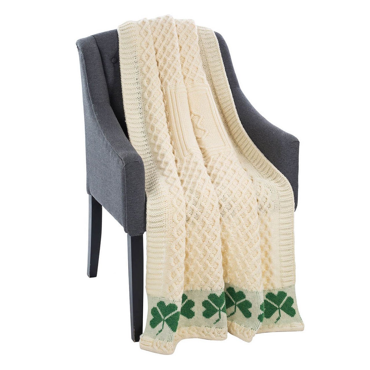 Irish Shamrock Wool Throw - The Celtic Gift Store - 