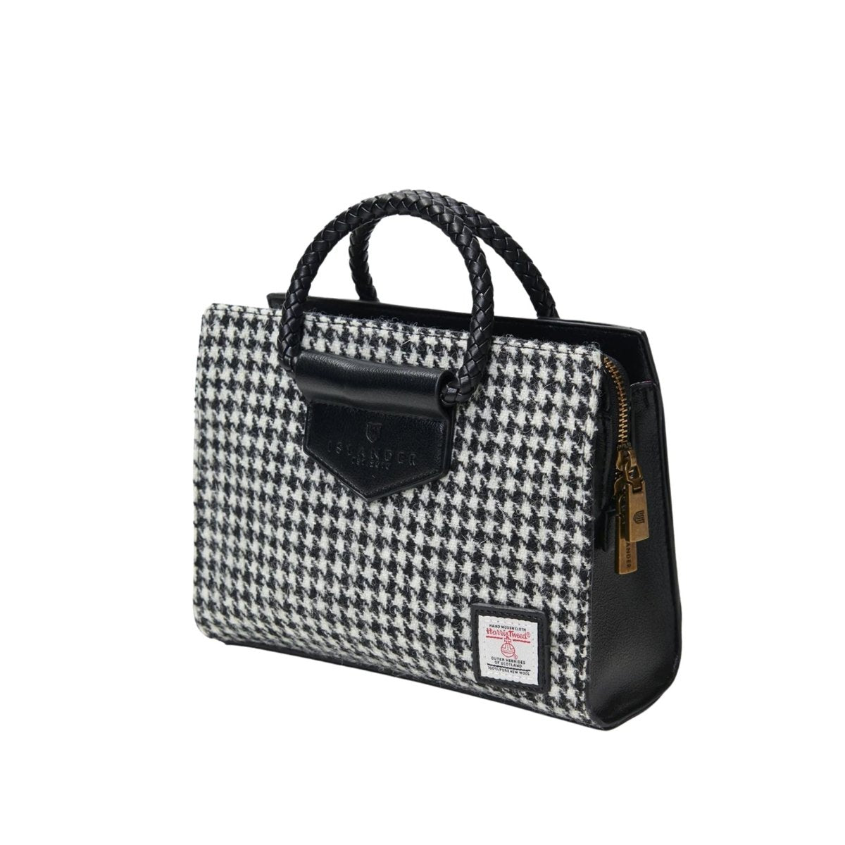 Islander Harris Tweed Arran Tote 'Black and White Dogtooth'