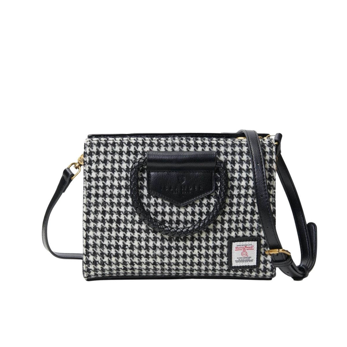 Islander Harris Tweed Arran Tote 'Black and White Dogtooth'
