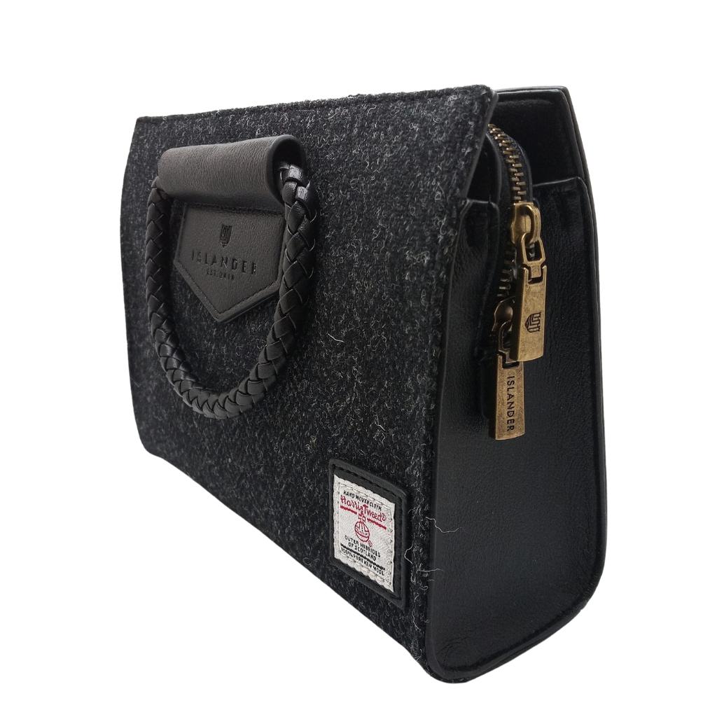 Islander Harris Tweed Arran Tote 'Black Herringbone' by Islander - Handbags