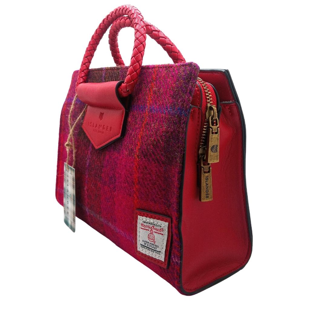 Islander Harris Tweed Arran Tote 'Fuchsia Tartan'