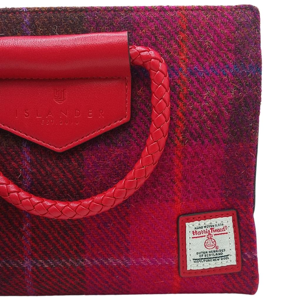 Islander Harris Tweed Arran Tote 'Fuchsia Tartan'
