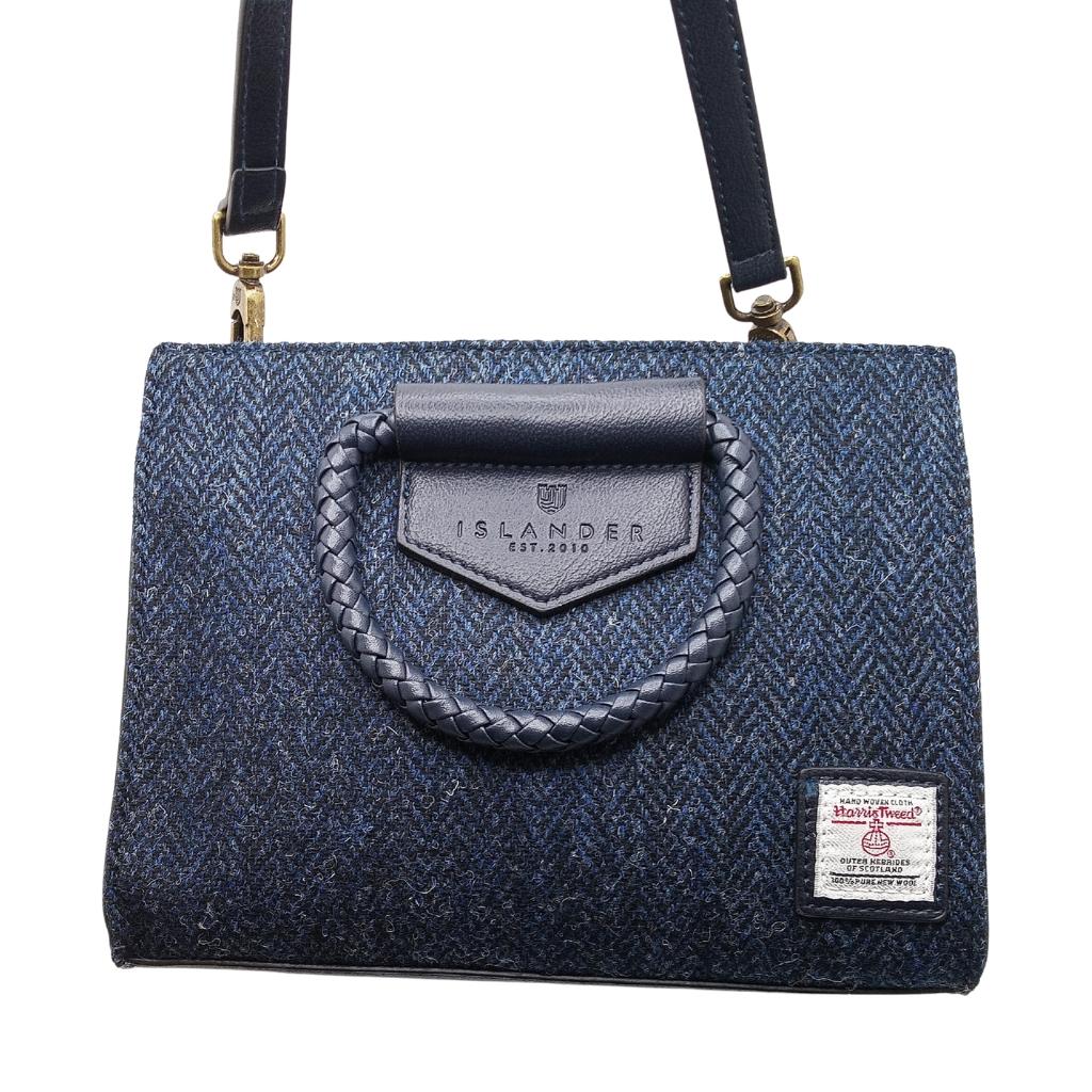 Islander Harris Tweed Arran Tote 'Navy Herringbone' by Islander - Handbags