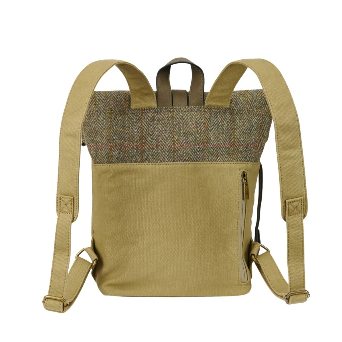 Islander Harris Tweed Canvas Backpack 'Navy Tartan'