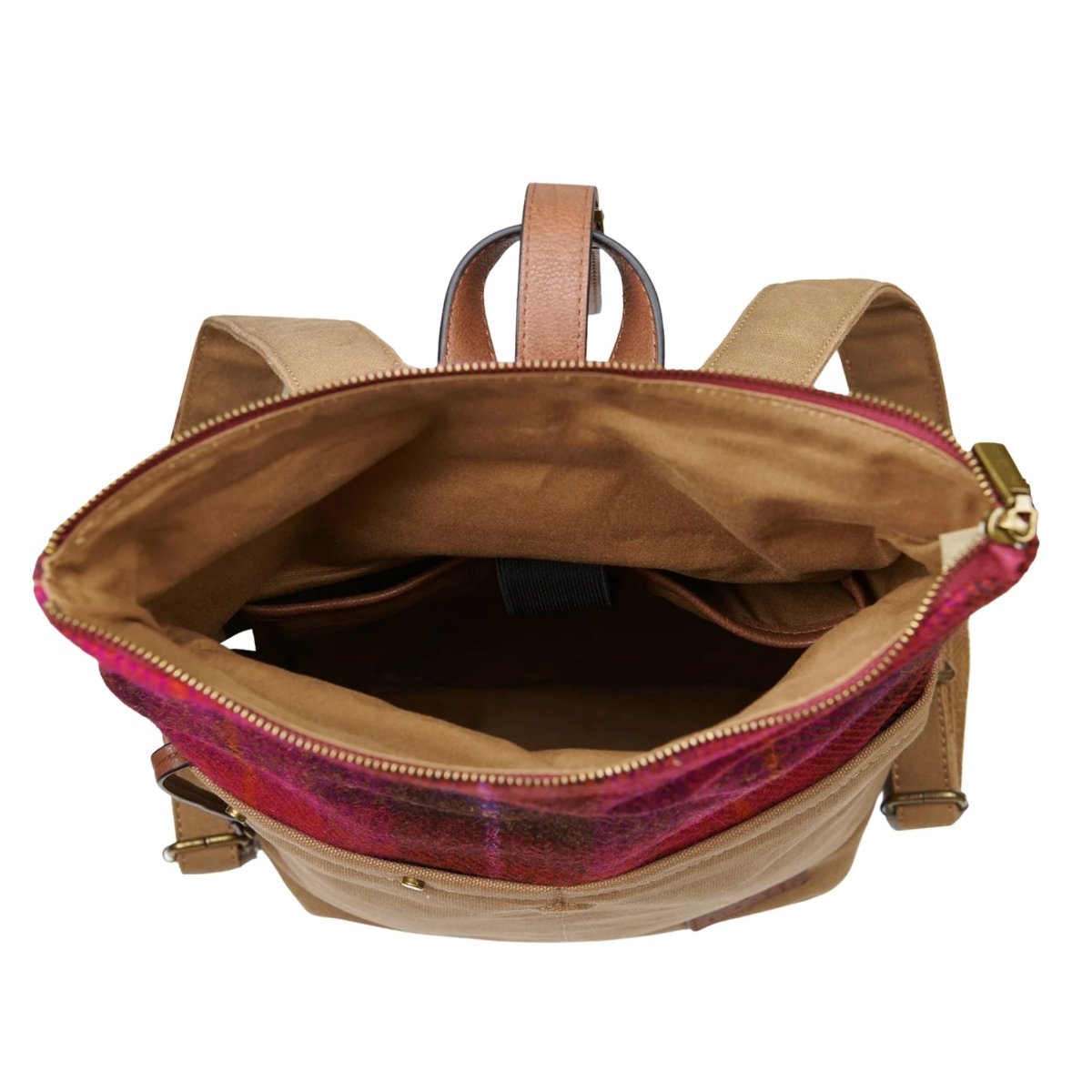 Islander Harris Tweed Canvas Backpack 'Navy Tartan'