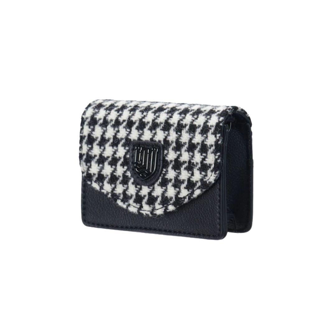 Islander Harris Tweed Card Case 'Black and White Dogstooth'