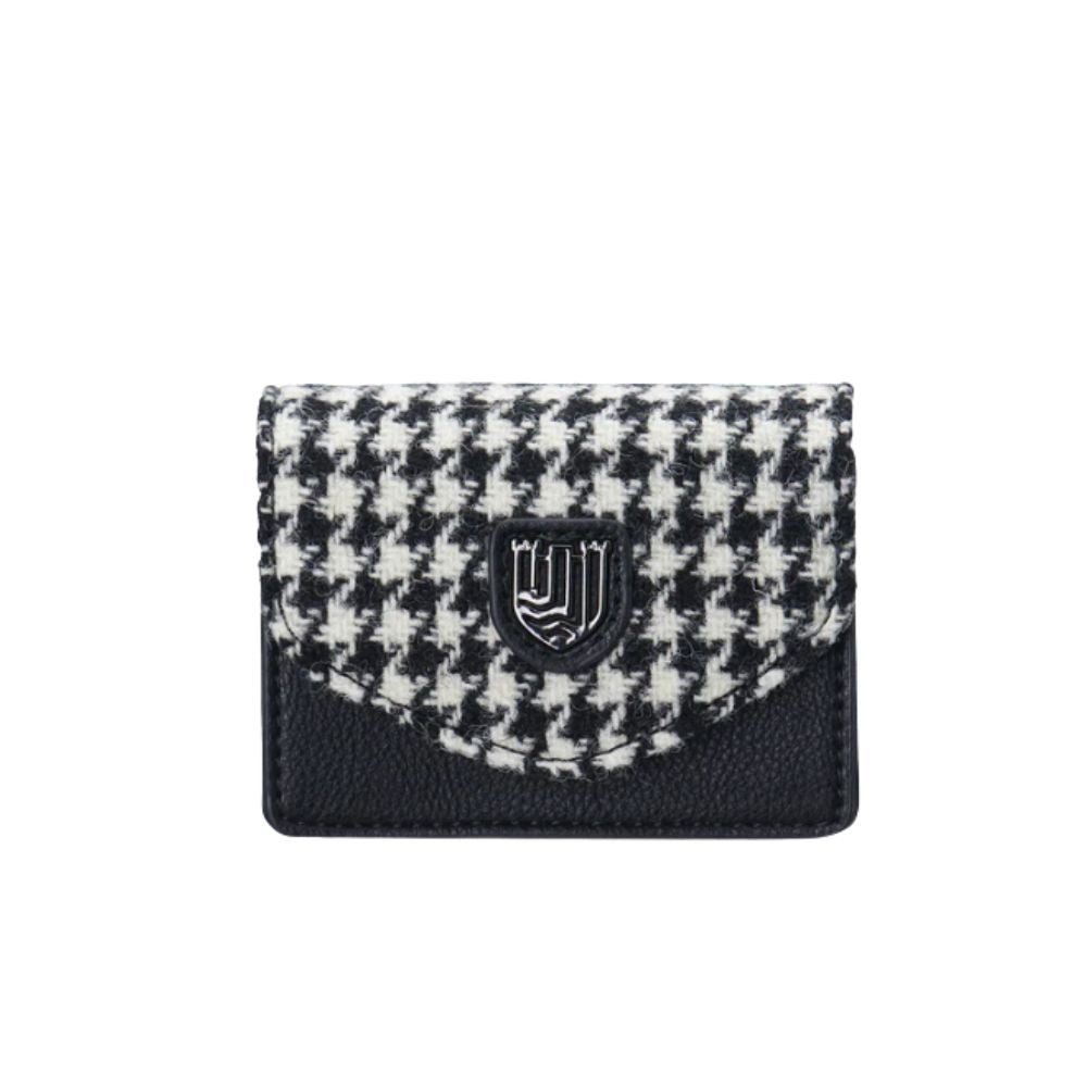 Islander Harris Tweed Card Case 'Black and White Dogstooth'