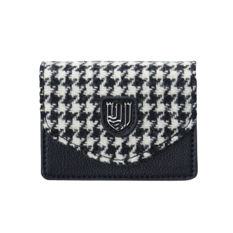 Islander Harris Tweed Card Case 'Black and White Dogstooth'