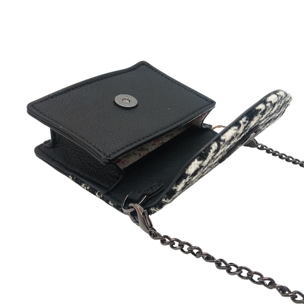 Islander Harris Tweed Card Case 'Black and White Dogstooth'