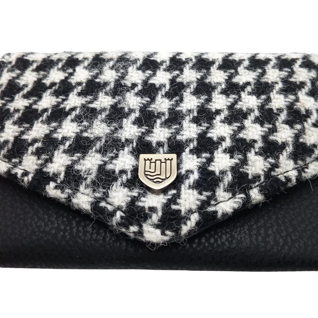 Islander Harris Tweed Card Wallet 'Black and White Dogtooth'