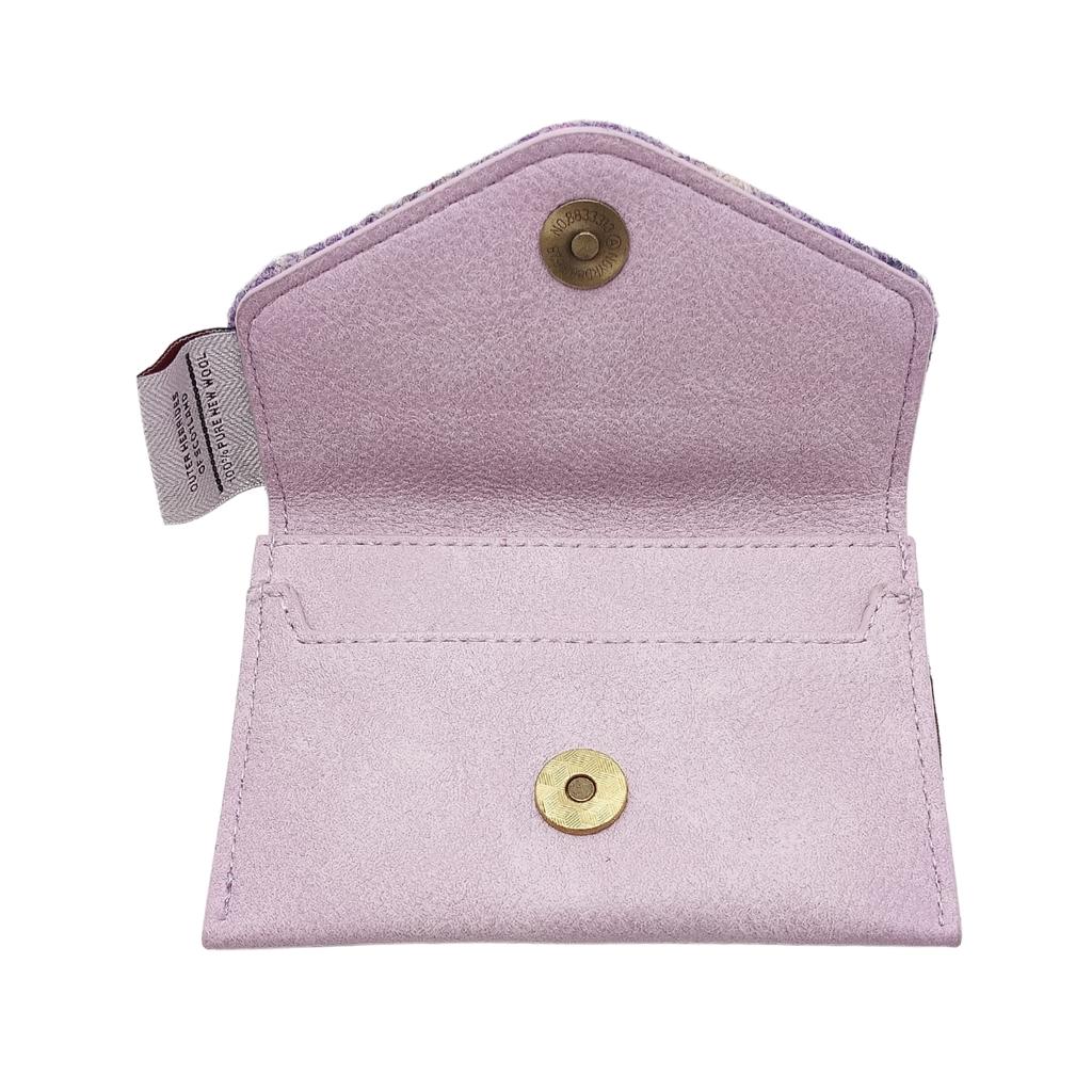 Islander Harris Tweed Card Wallet 'Purple Tartan' by Islander - Handbags