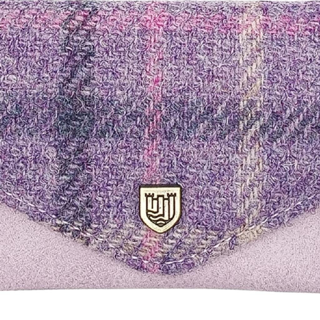 Islander Harris Tweed Card Wallet 'Purple Tartan' by Islander - Handbags