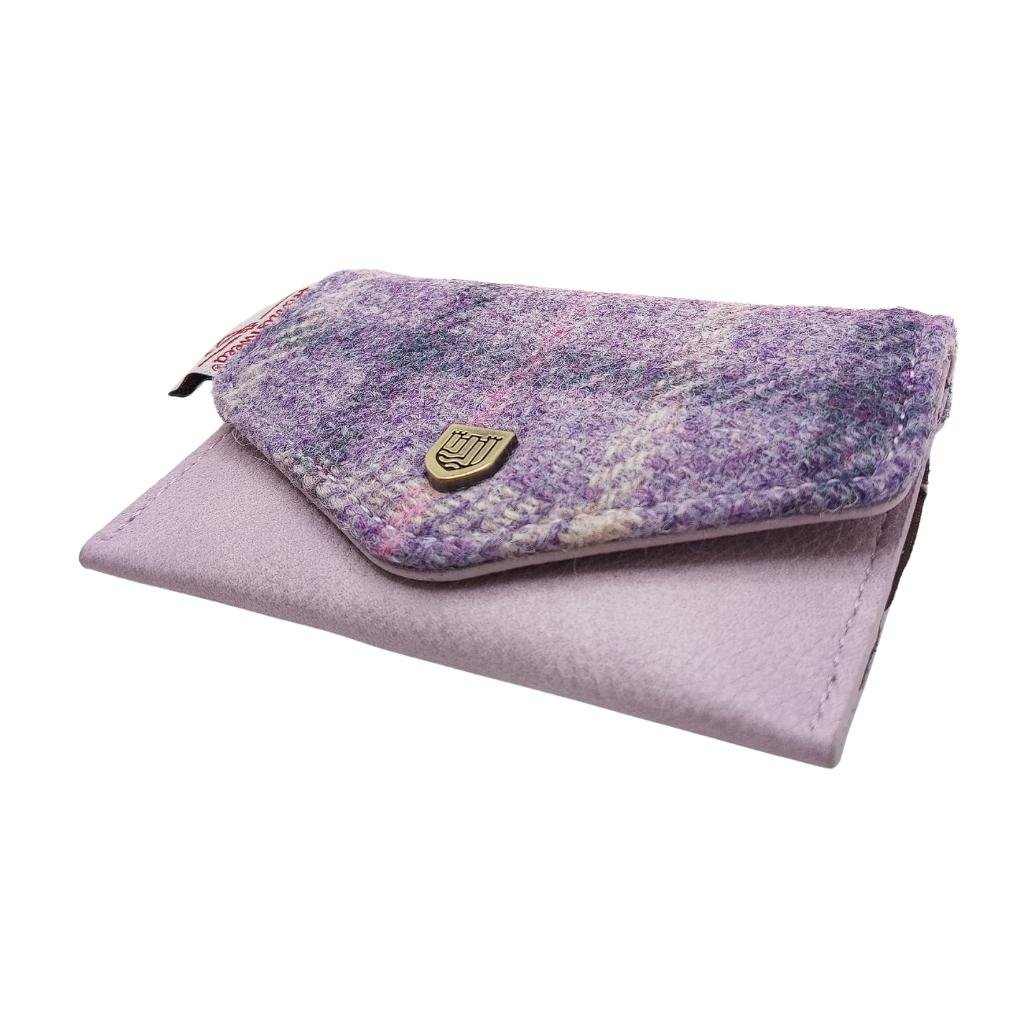 Islander Harris Tweed Card Wallet 'Purple Tartan' by Islander - Handbags