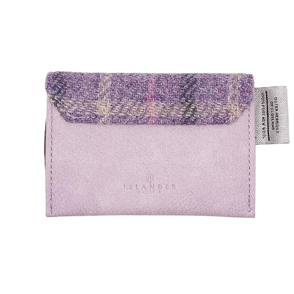 Islander Harris Tweed Card Wallet 'Purple Tartan' by Islander - Handbags