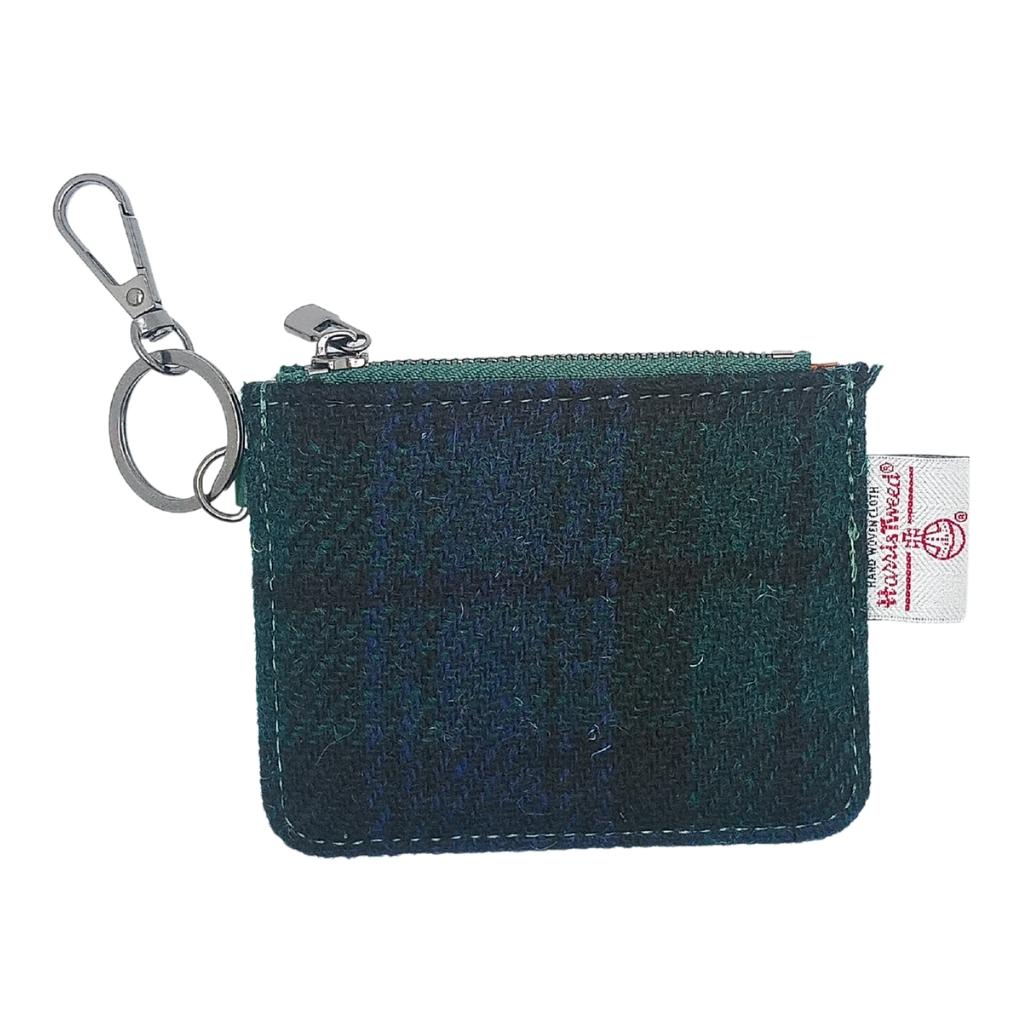 Islander Harris Tweed Card Zip Wallet 'Black Watch Tartan'