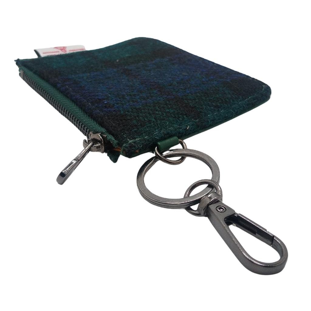 Islander Harris Tweed Card Zip Wallet 'Black Watch Tartan'