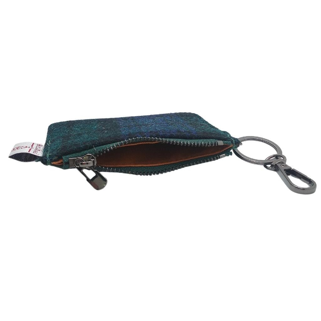 Islander Harris Tweed Card Zip Wallet 'Black Watch Tartan'