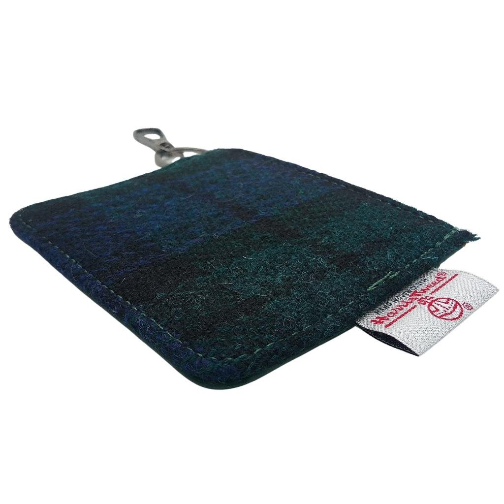 Islander Harris Tweed Card Zip Wallet 'Black Watch Tartan'