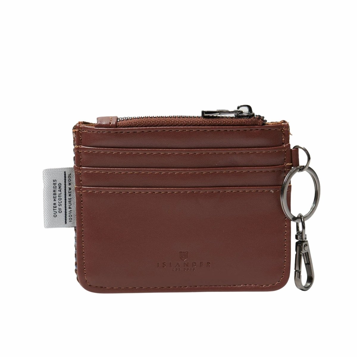 Islander Harris Tweed Card Zip Wallet 'Chestnut Tartan'