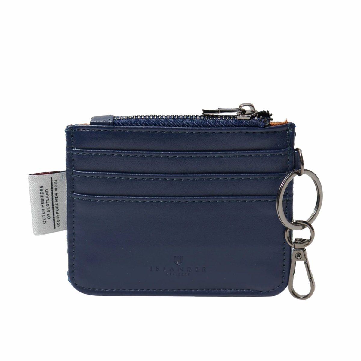 Islander Harris Tweed Card Zip Wallet 'Navy Tartan'