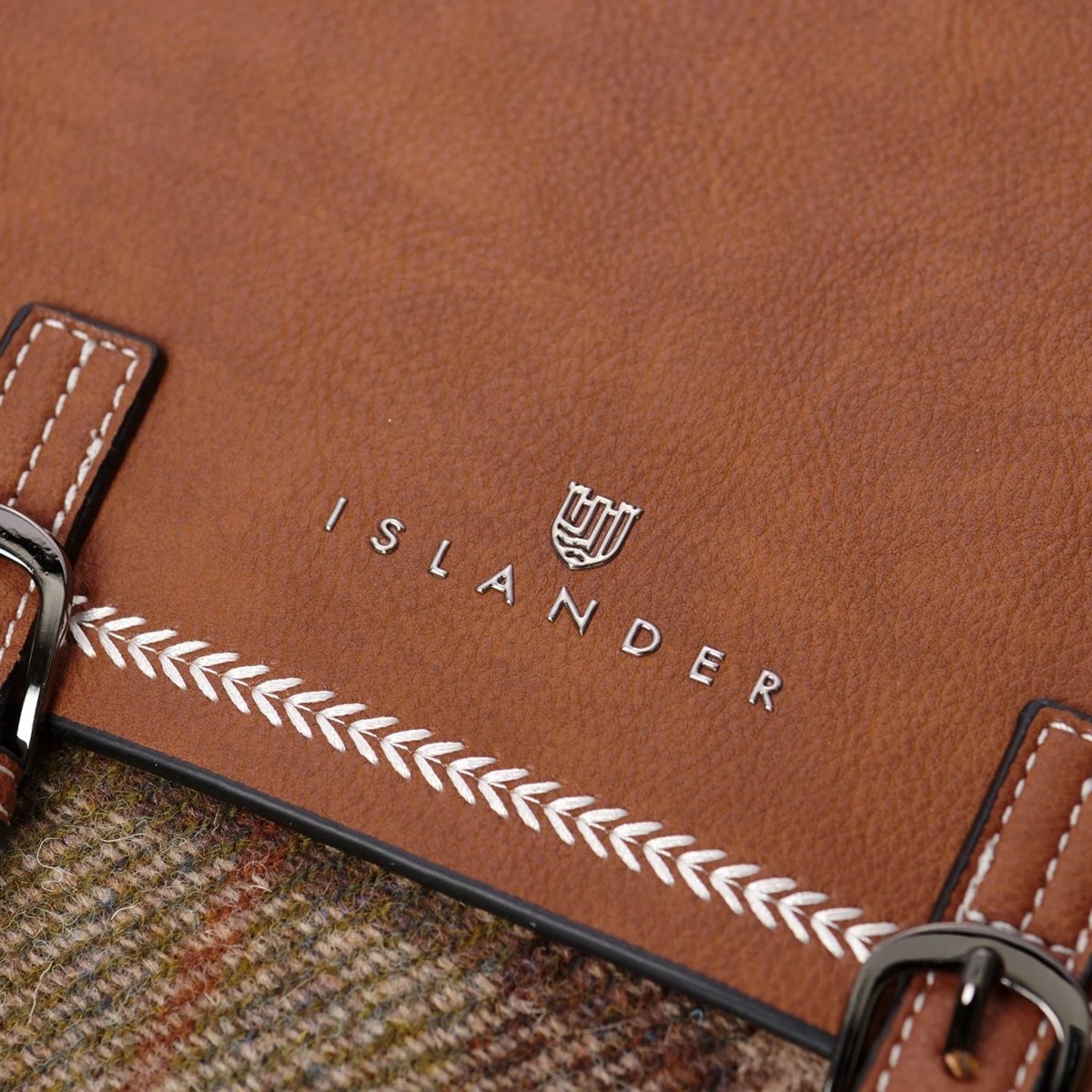 Islander Harris Tweed Jura Backpack 'Violet Mini Dogtooth'