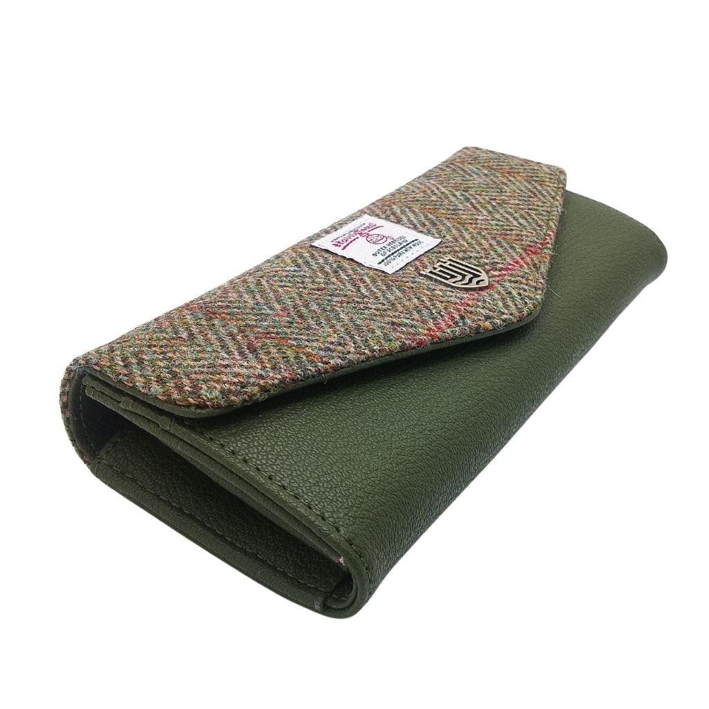 Islander Harris Tweed Large Clasp Clutch Purse 'Chestnut Herringbone'