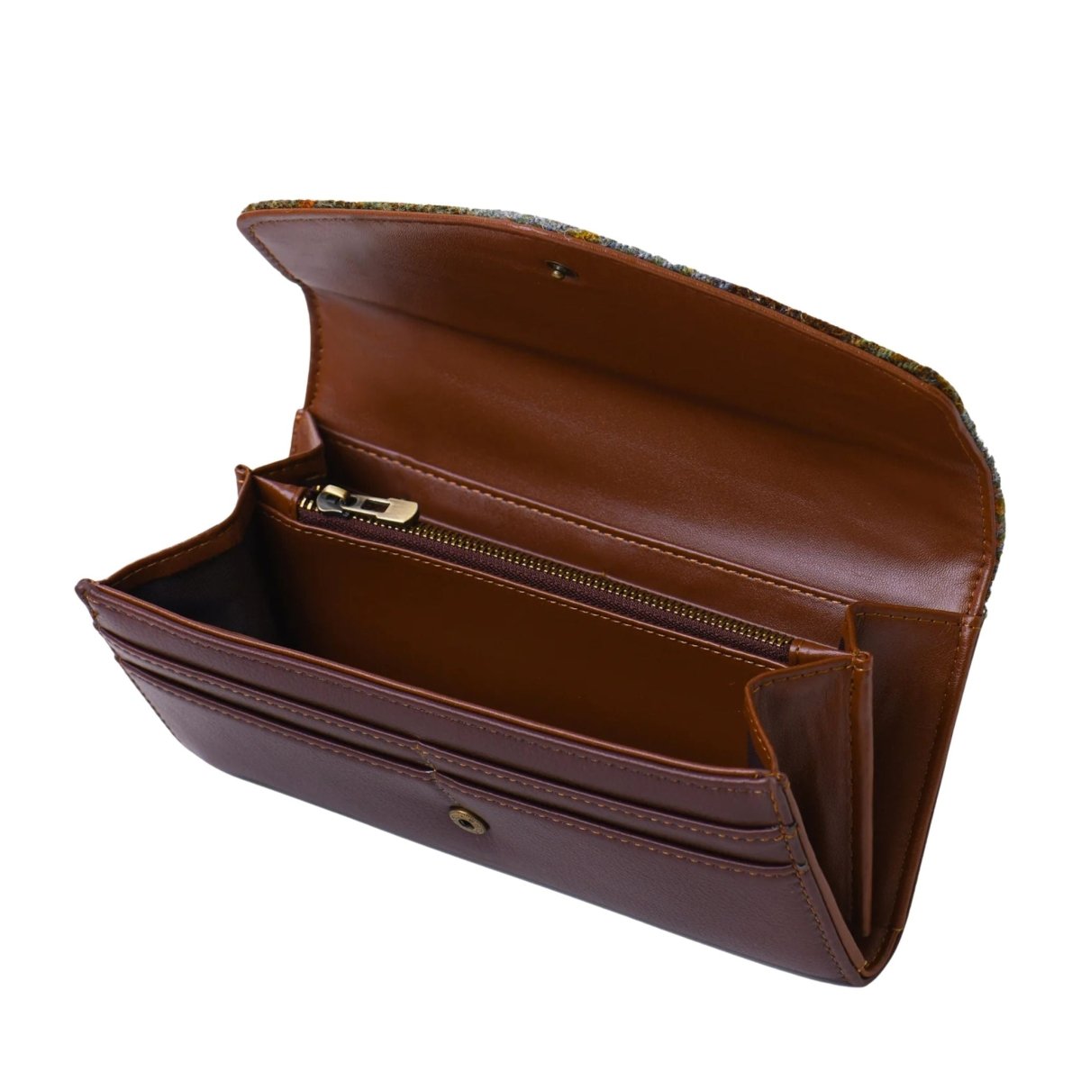 Islander Harris Tweed Large Clasp Clutch Purse 'Violet Mini Dogtooth'