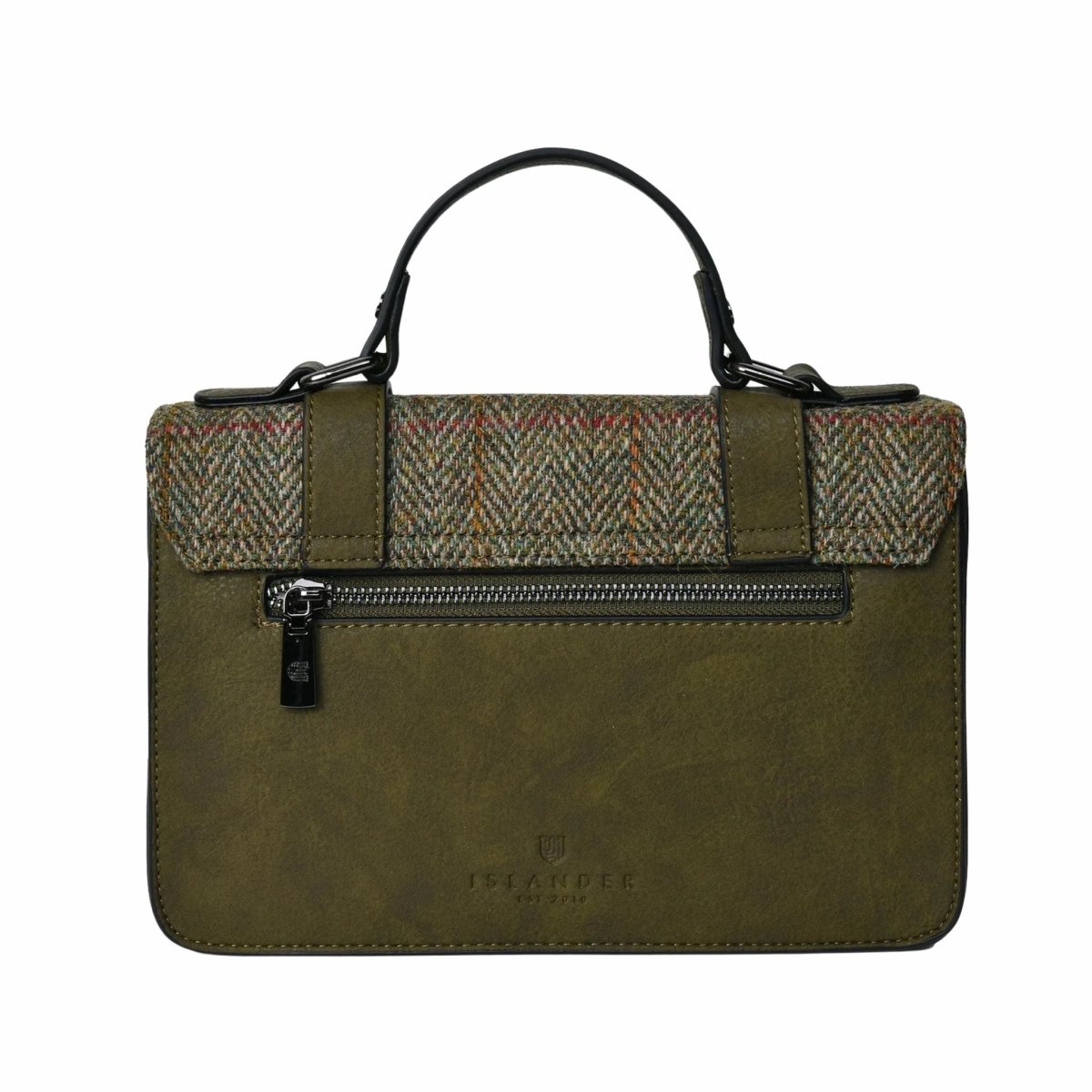 Islander Harris Tweed Large Satchel 'Chestnut Herringbone'