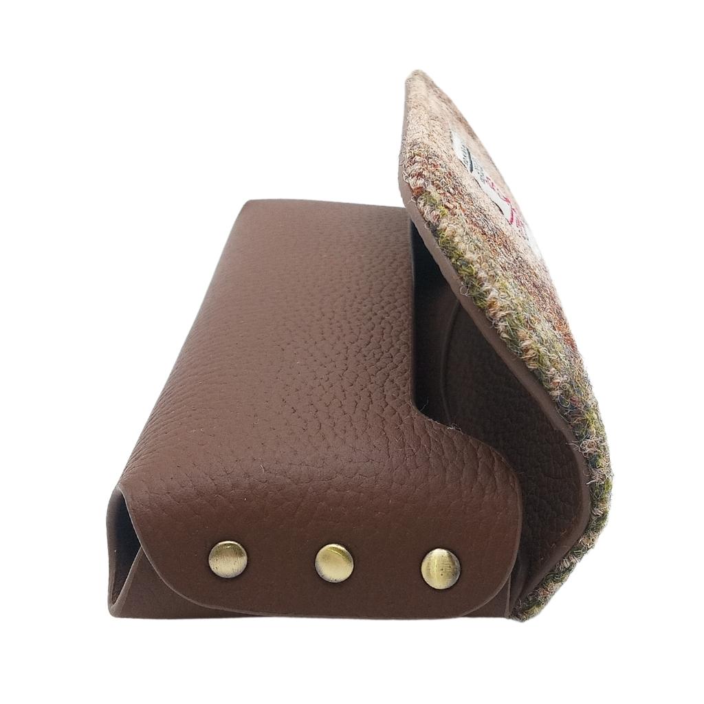 Islander Harris Tweed Leather Glasses Case 'Chestnut Tartan'