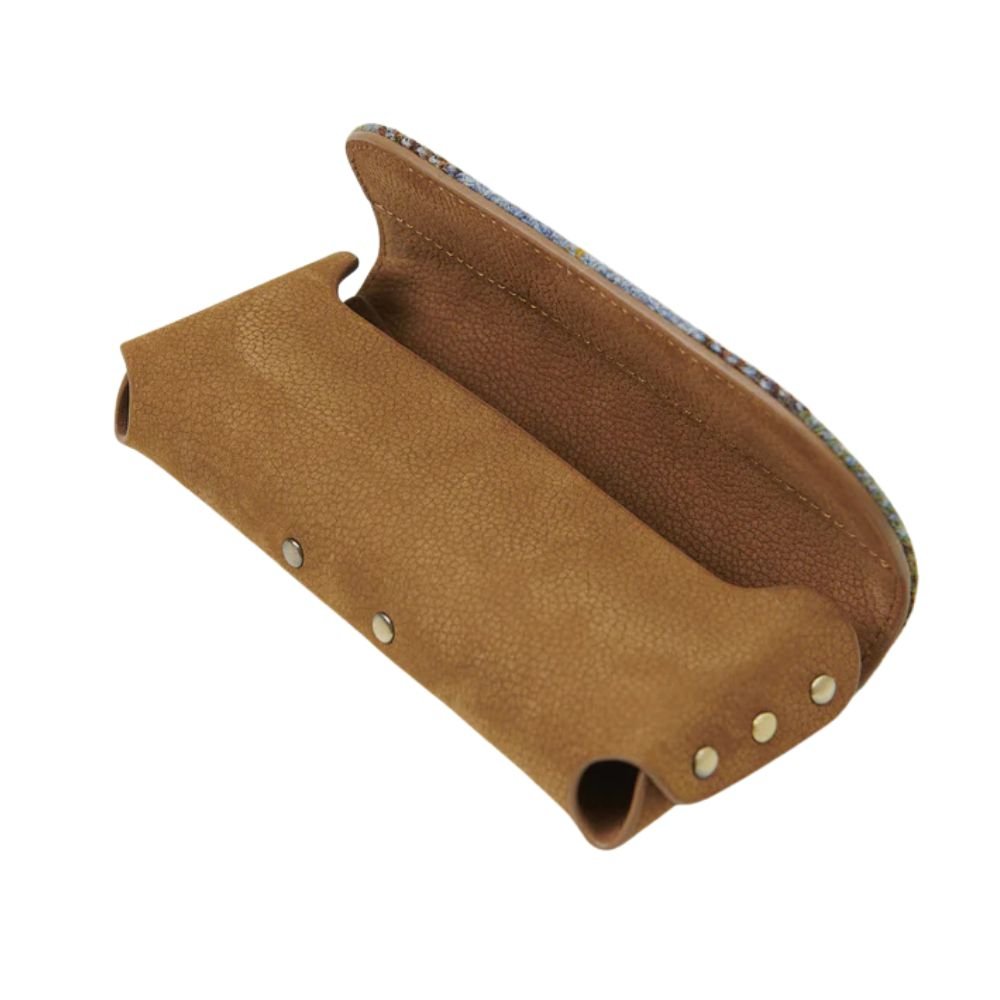 Islander Harris Tweed Leather Glasses Case 'Navy Over Check'