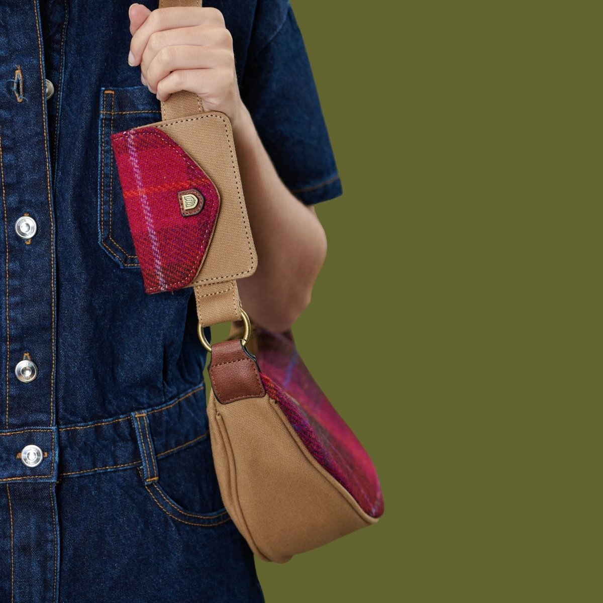 Islander Harris Tweed Luna Bag 'Fuchsia Tartan'