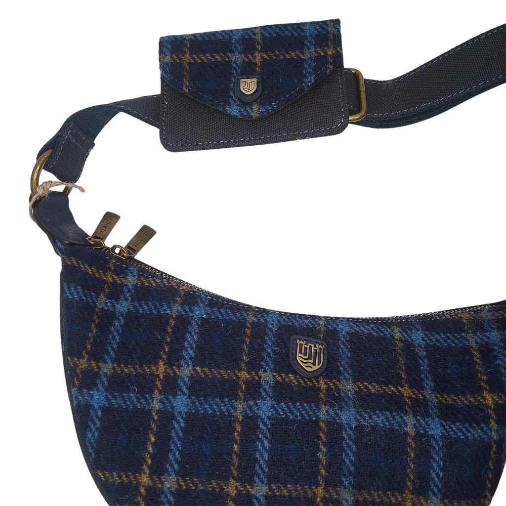 Islander Harris Tweed Luna Bag 'Navy Tartan'